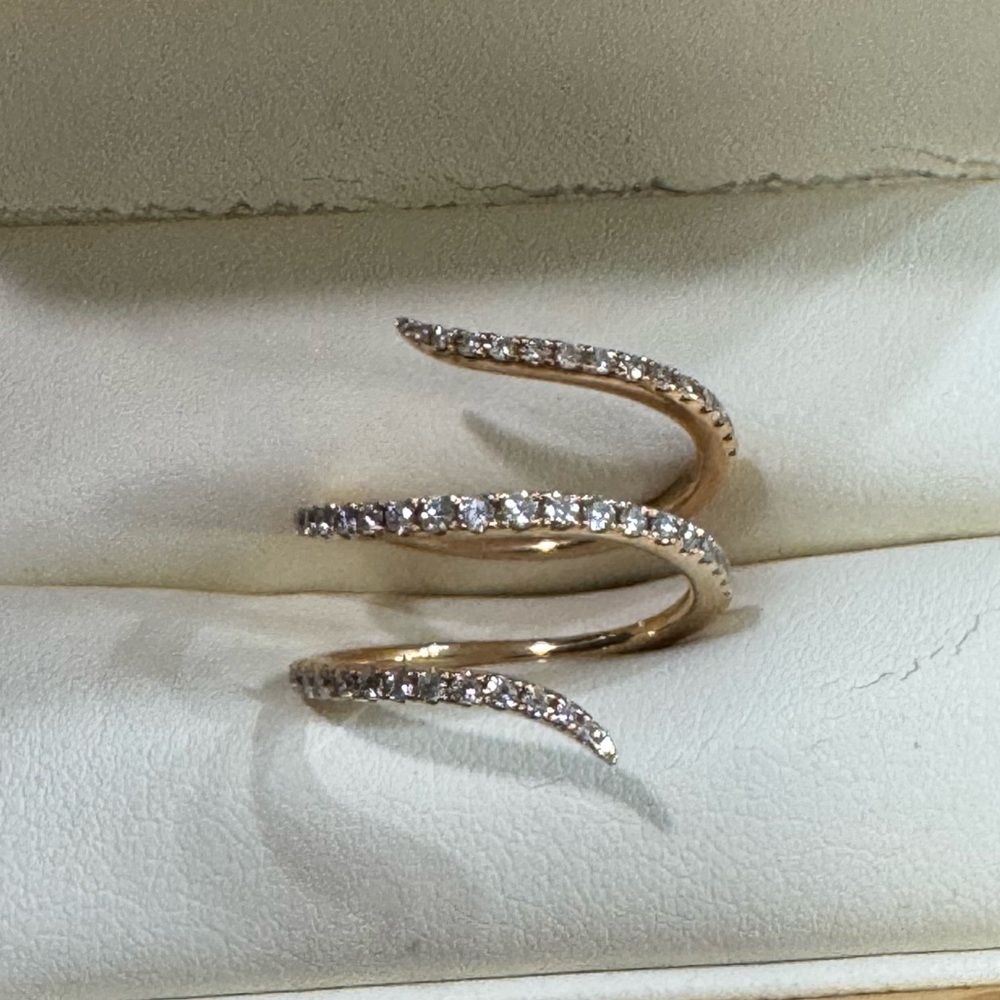18K Yellow Gold Ring Wrapped in .6 Carats of Diamonds - Size 6 by Pampillonia